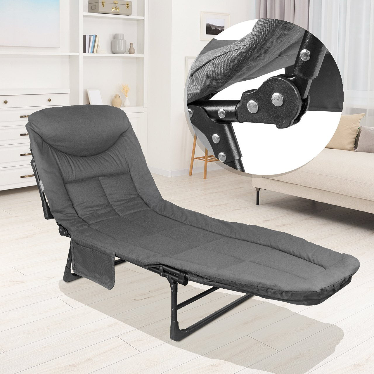 Scaun de gradina pliant cu perna Sunwaal, 198 x 30 cm, MalTec 111406