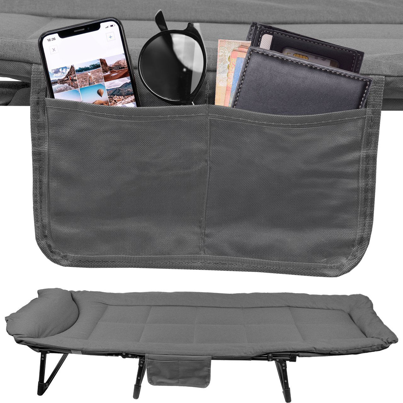 Scaun de gradina pliant cu perna Sunwaal, 198 x 30 cm, MalTec 111406