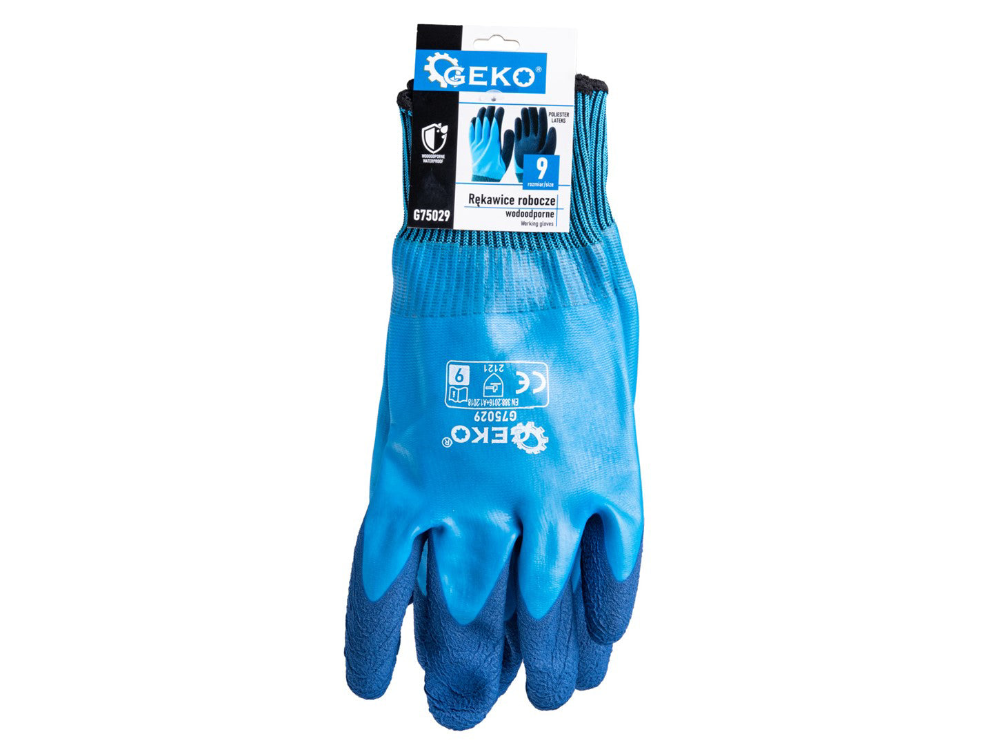 Manusi de lucru impermeabile, poliester / latex, marimea 9, Geko G75029