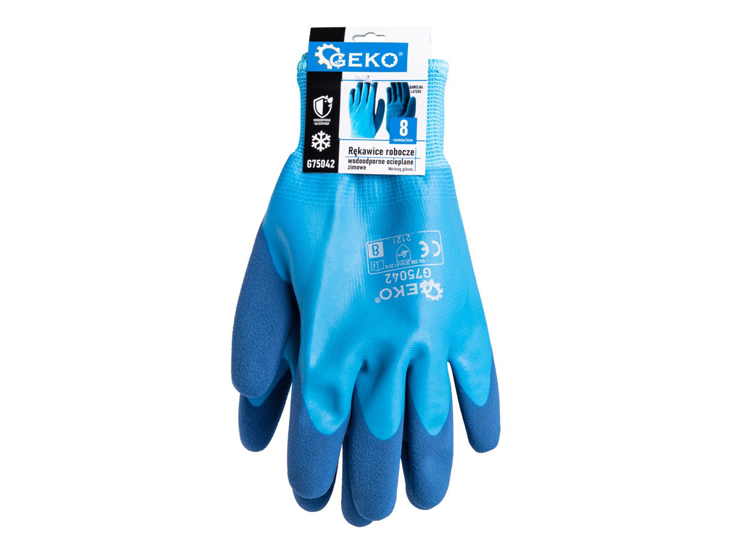 Manusi de iarna impermeabile izolate, bumbac / latex, marimea 8, Geko G75042