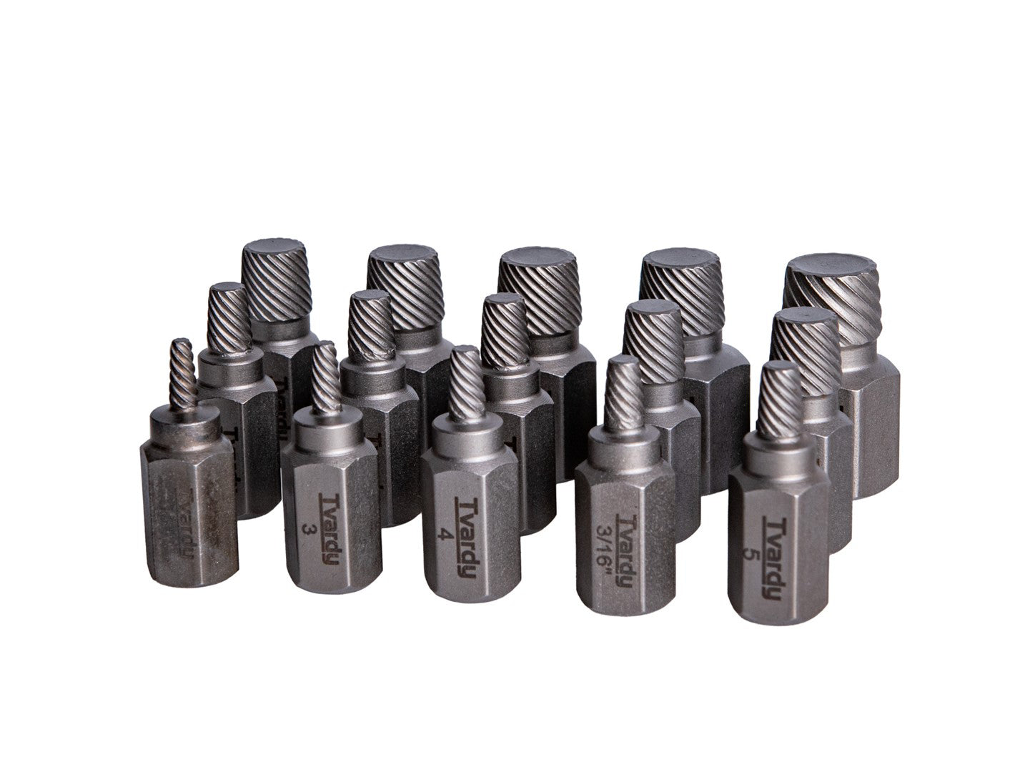 Set extractoare suruburi rupte, Cr-Mo-15 elemente, Tvardy T00065