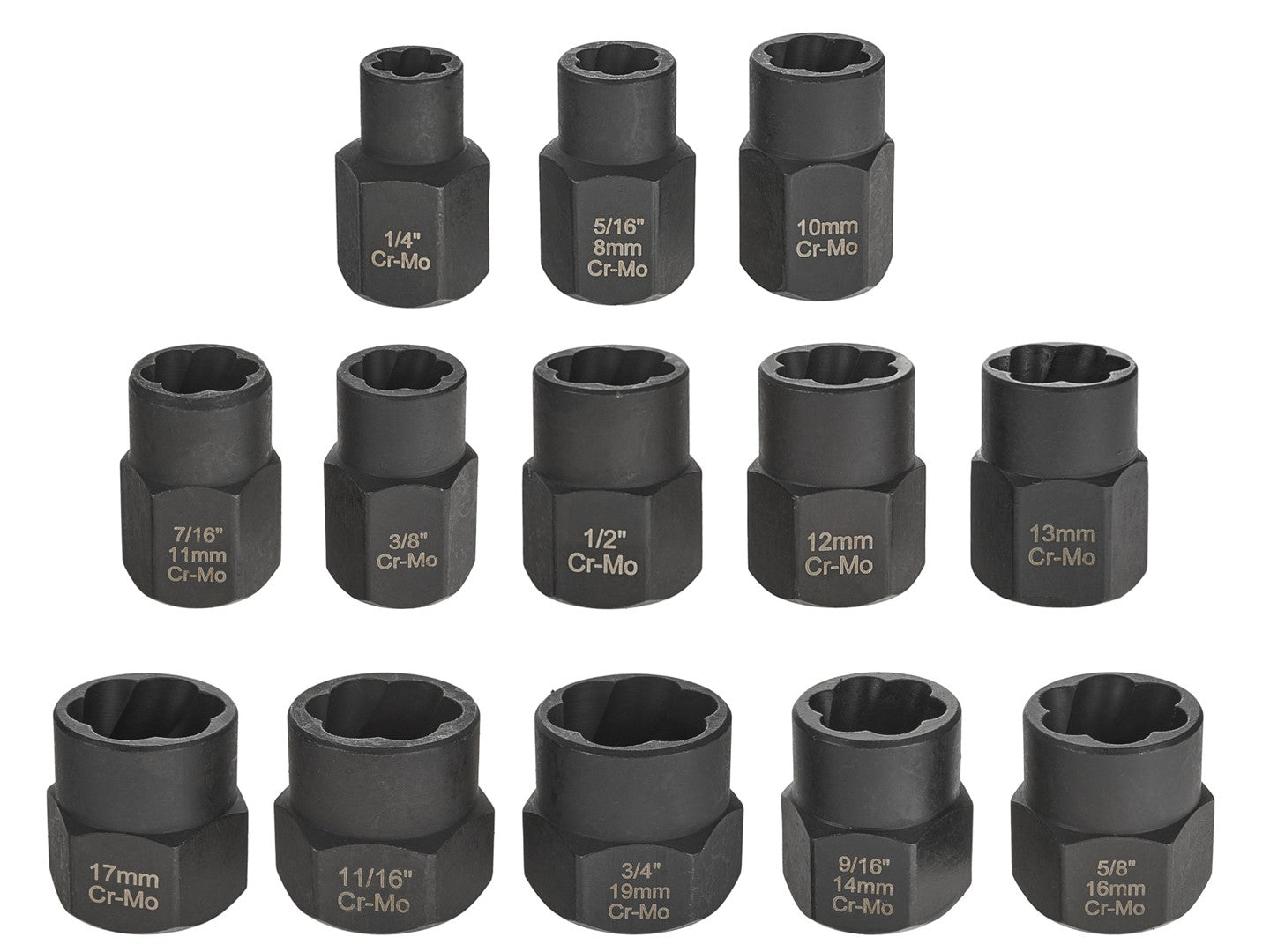 Set extractoare suruburi piulite si stifturi rupte, 26 elemente, Geko G30036