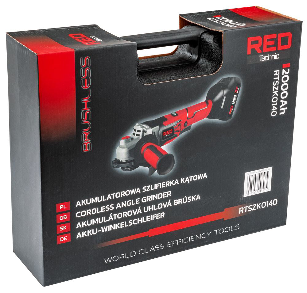 Polizor unghiular cu acumulator, 21 V, 10000 rpm, Red Technic RTSZK0140