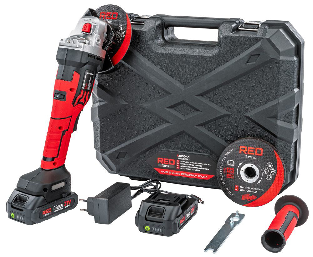 Polizor unghiular cu acumulator, 21 V, 10000 rpm, Red Technic RTSZK0140