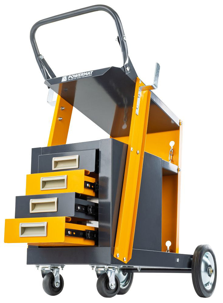 Carucior de sudura cu 4 sertare, capacitate maxima 100 kg, Powermat PM1315