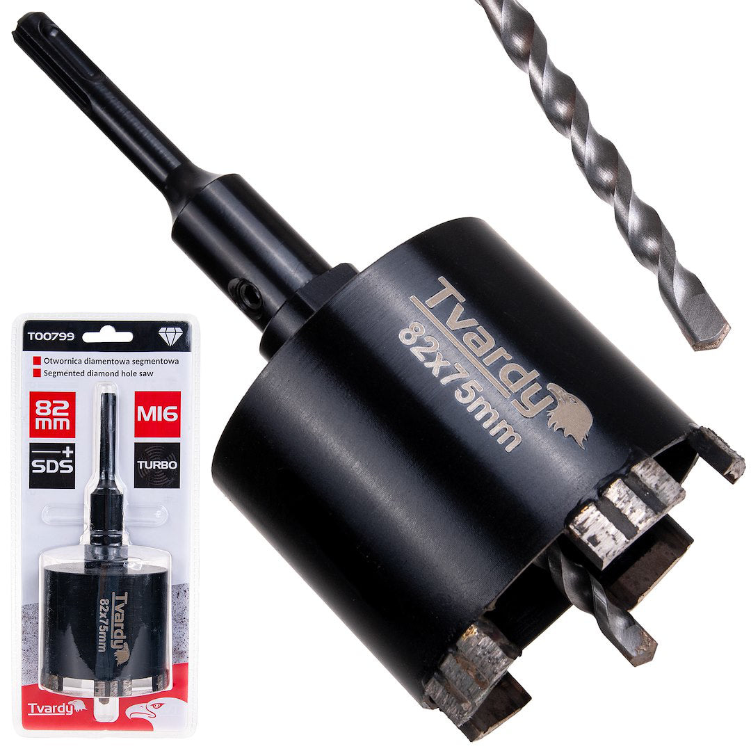 Carota diamantata turbo, 82 mm, prindere, SDS plus, Tvardy T00799