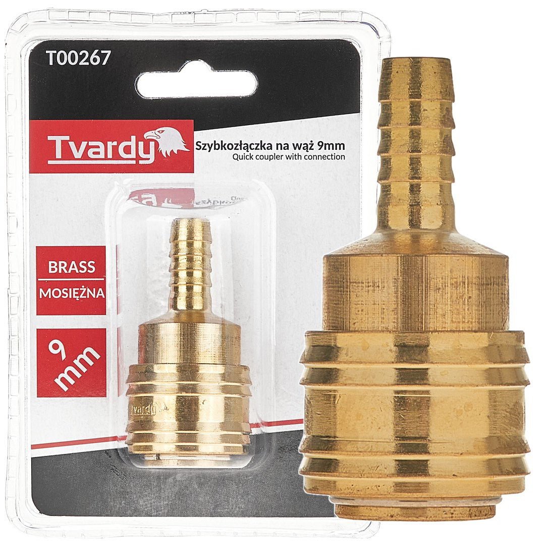 Conector rapid din alama tip mama, 9 mm, Tvardy T00267