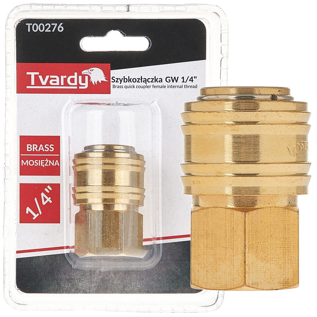 Conector rapid din alama tip mama, filet interior 1 / 4", Tvardy T00276
