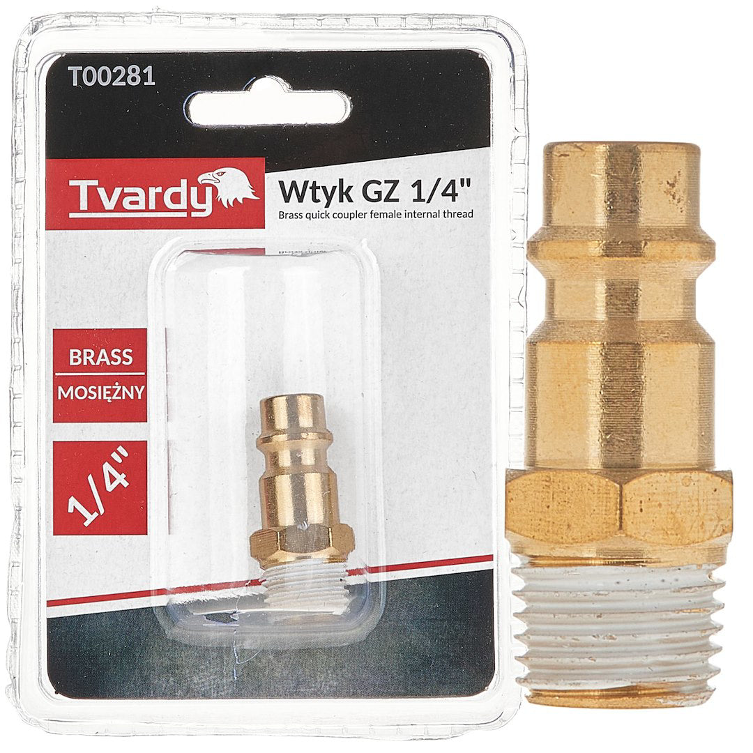 Conector rapid din alama tip tata, filet exterior 1 / 4", Tvardy T00281