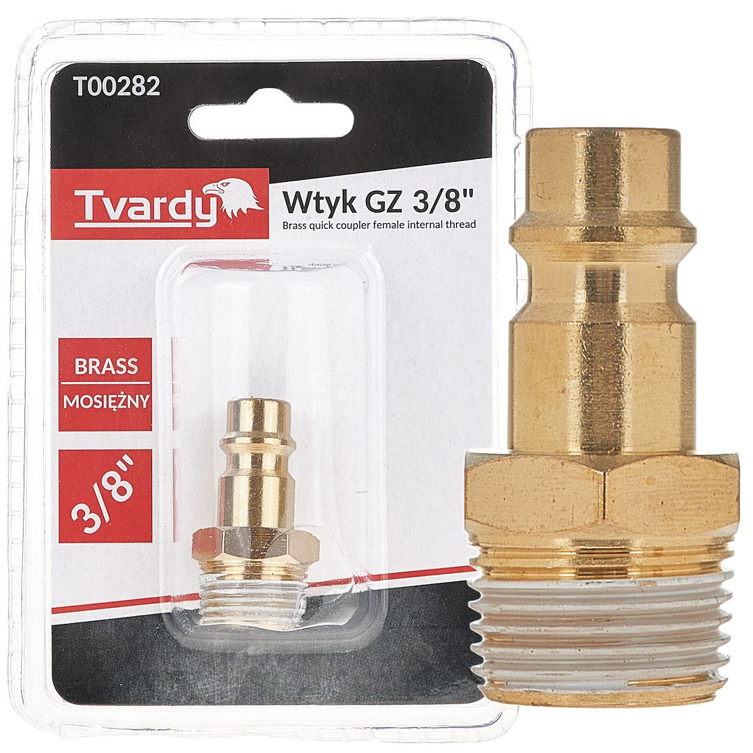 Conector rapid din alama tip tata, filet exterior 3 / 8", Tvardy T00282