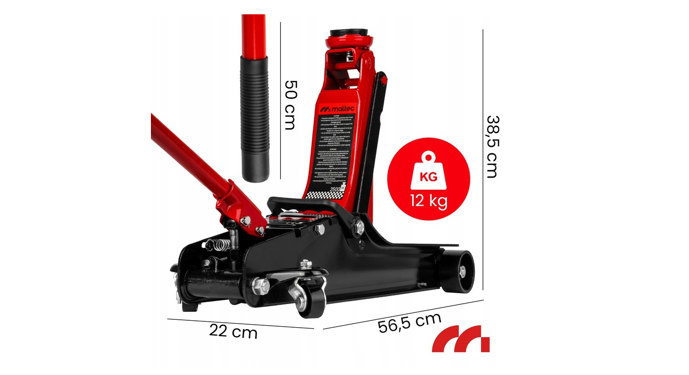 Cric hidraulic, capacitate 2.5 T, 385 mm, MalTec 112272