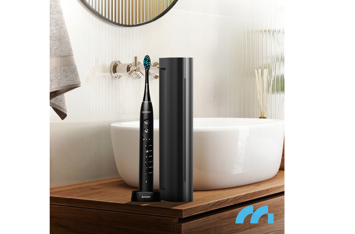 Set periuta de dinti  SONIC PixieDent ONYX, 6 capete rezerva, MalTec 111927