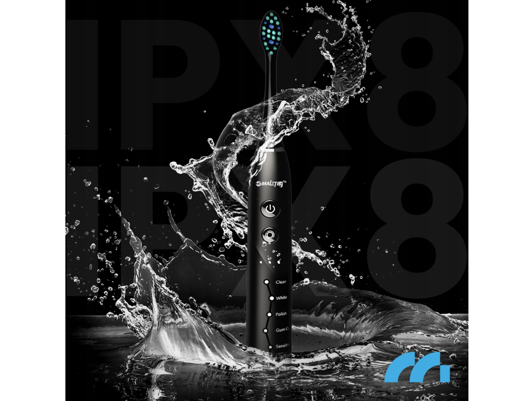 Set periuta de dinti  SONIC PixieDent ONYX, 6 capete rezerva, MalTec 111927