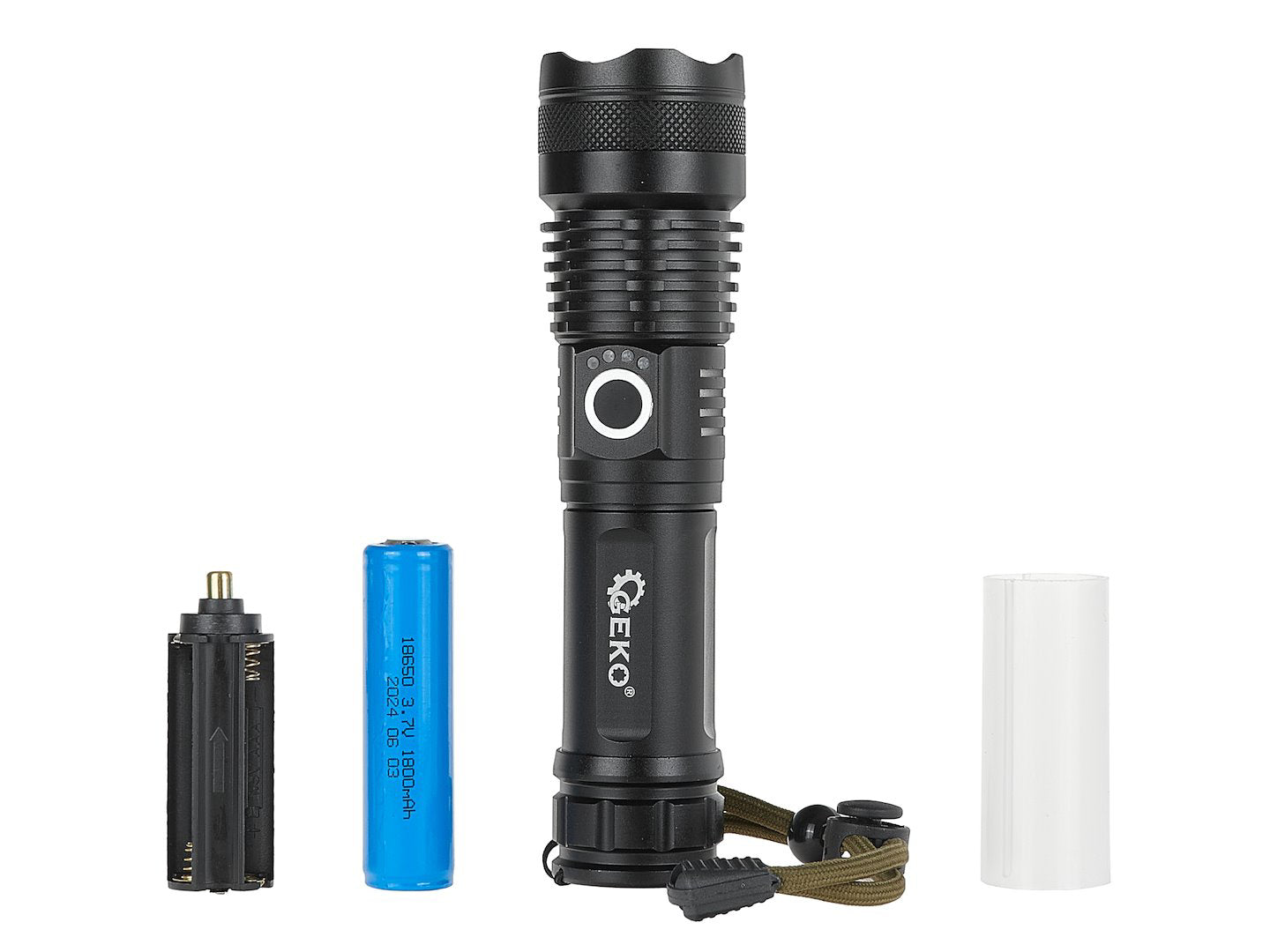 Lanterna LED tactila XHP50, 15 W, 1800 mAh, 1500 lm, IPX8, Geko G15122