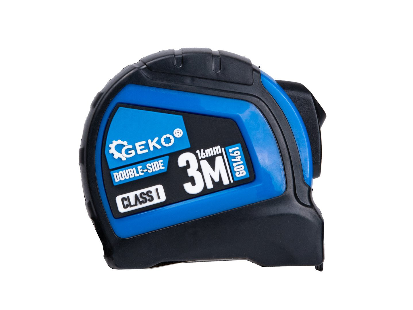 Ruleta cu 2 fete, oprire automata, 3 m x 16 mm, Clasa I, Geko G01461