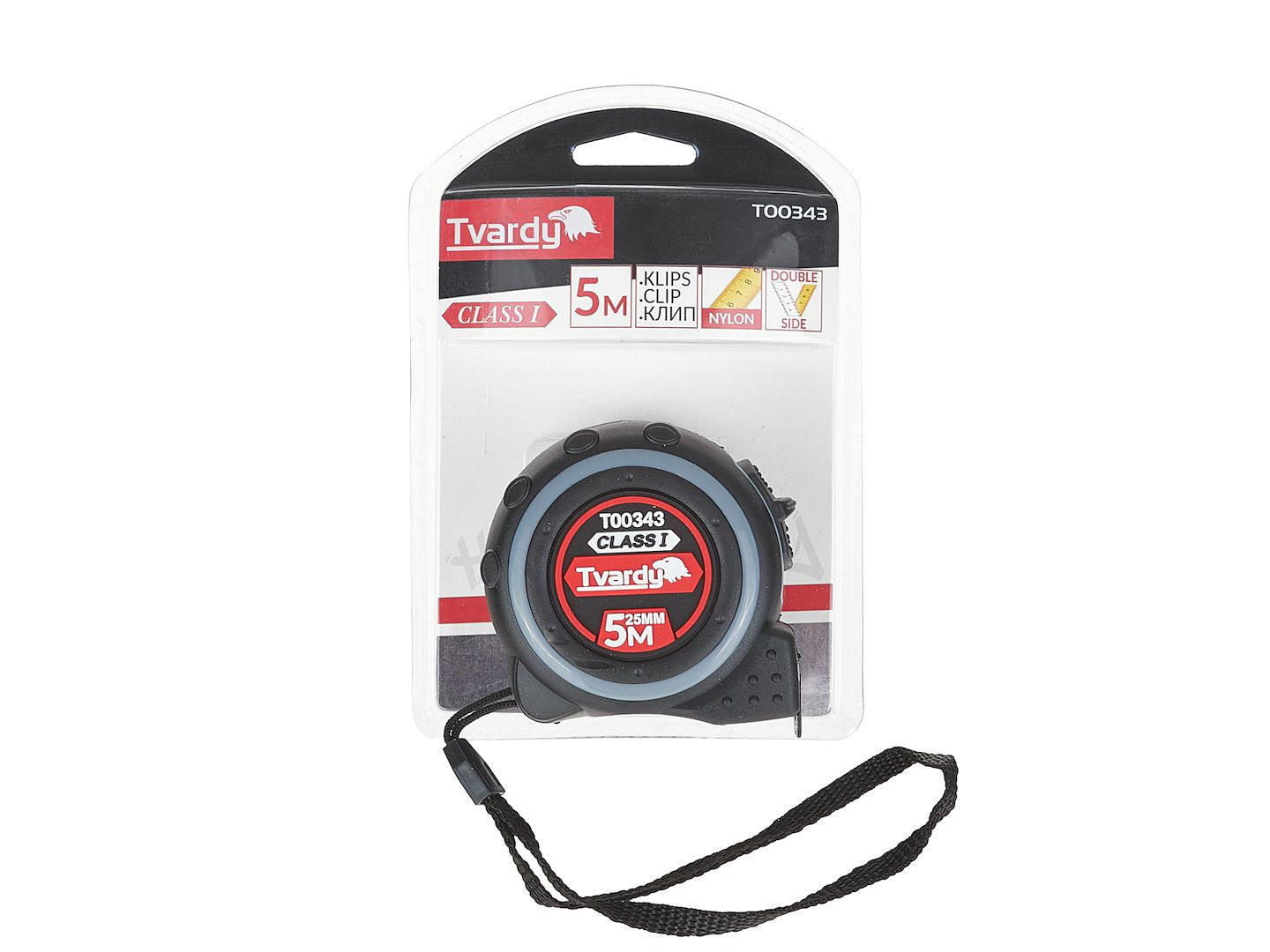 Ruleta cu 2 fete, 5 m x 25 mm, Tvardy T00343