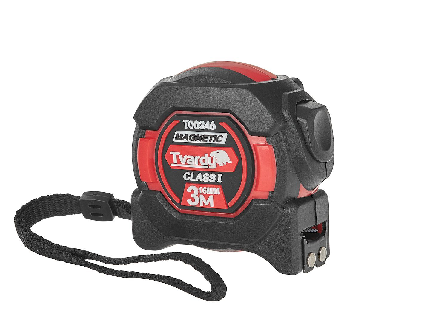 Ruleta cu magnet si oprire automata, 3 m x 16 mm, clasa I, Tvardy T00346