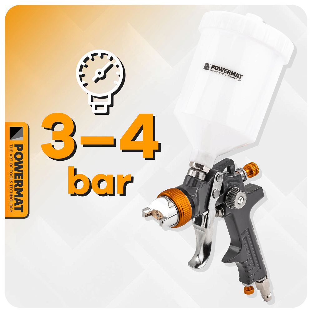 Pistol de vopsit HVLP PM-PDM-170T, 600 ml, 1.4 mm, Powermat PM1426