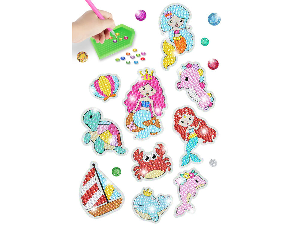 Kit broderie cu diamante Sea World Animals, multicolor, Lean 14965