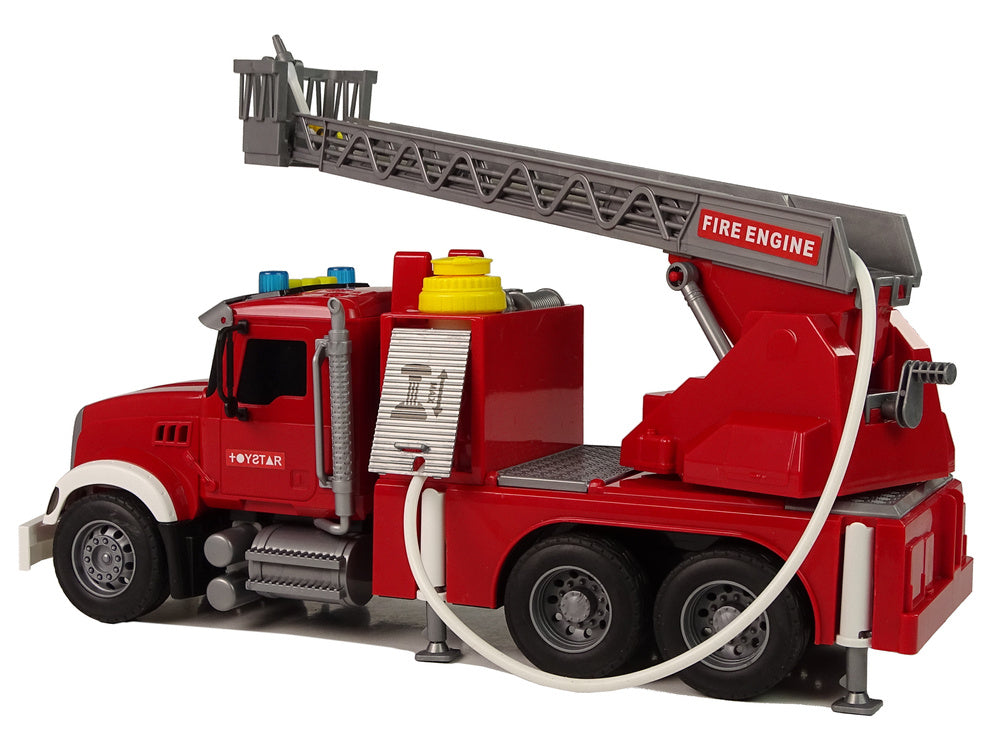 Camion pompieri de jucarie cu efecte sonore si luminoase, rosu, Lean 9528