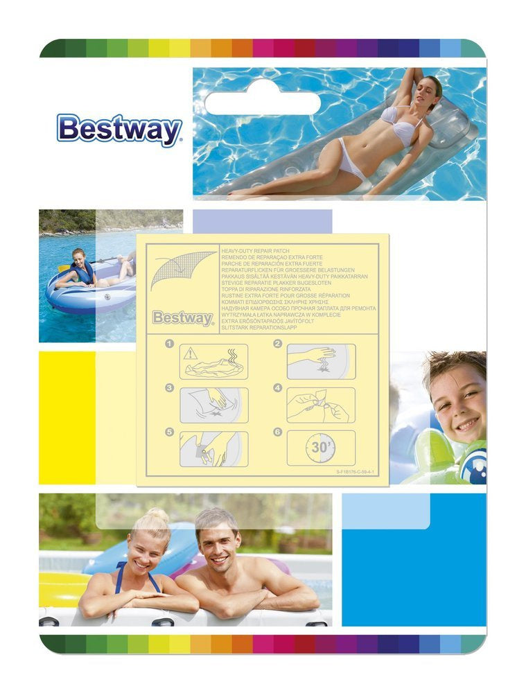 Set petice autoadezive Bestway, 6.5 x 6.5 cm, PVC, 10 bucati, Lean 9364