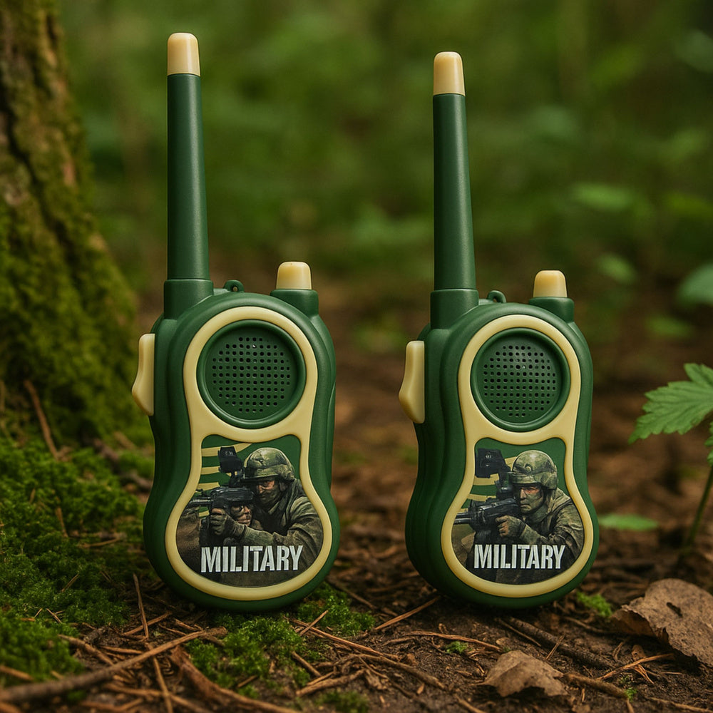 Set 2 walkie talkie militare pentru copii, 20.5 x 7.5 x 3.5 cm, Lean 27741