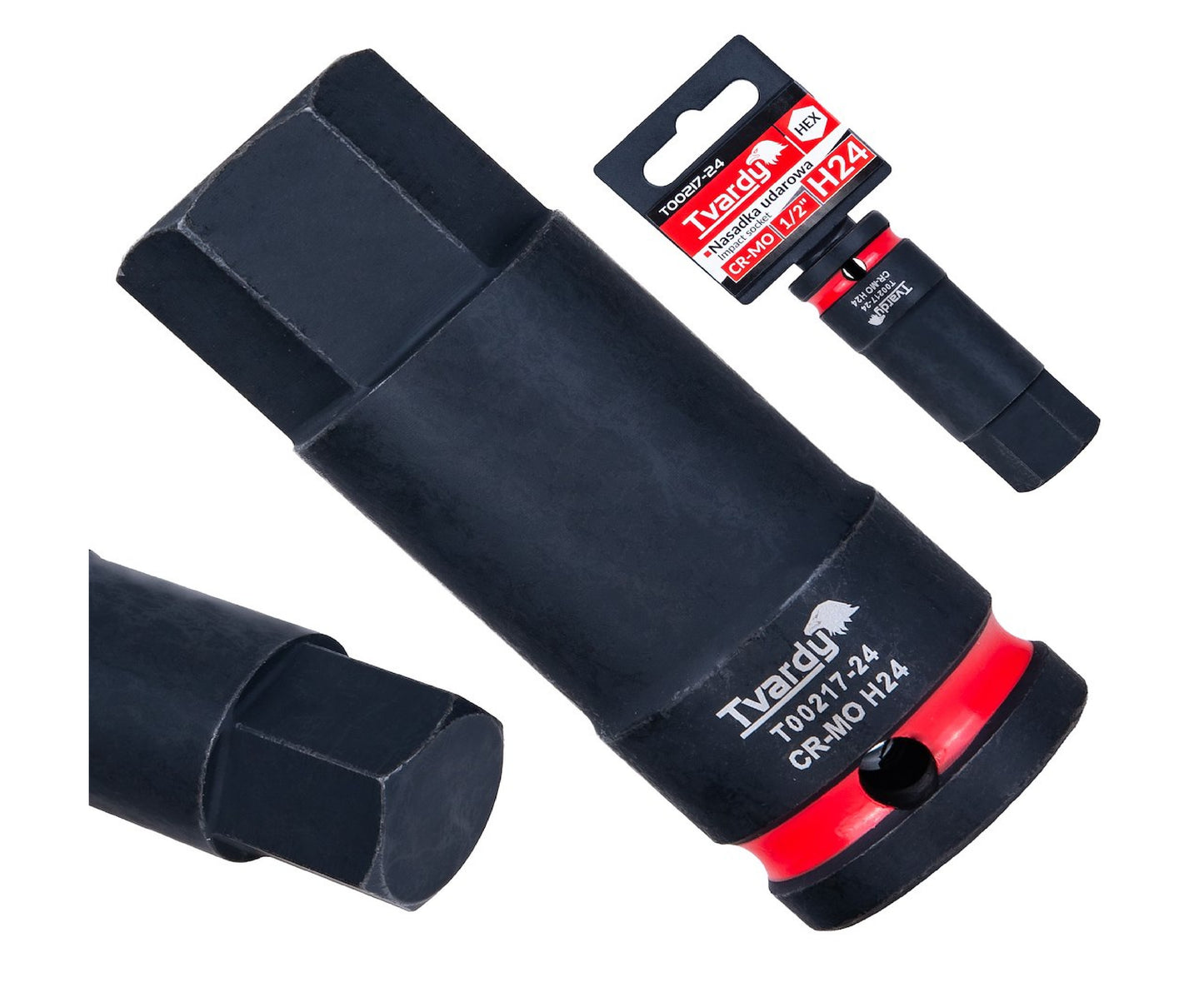 Cheie tubulara de impact HEX H24, 1 / 2", Cr-Mo, Tvardy T00217-24