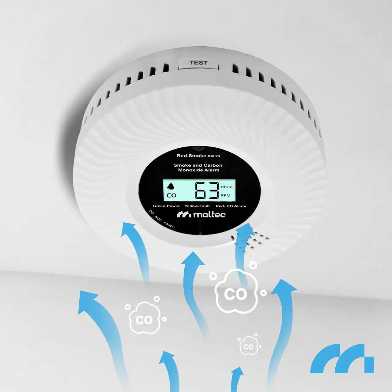 Detector 2 in 1 monoxid de caron si fum SafeSensor5000, afisaj LCD, MalTec 113561
