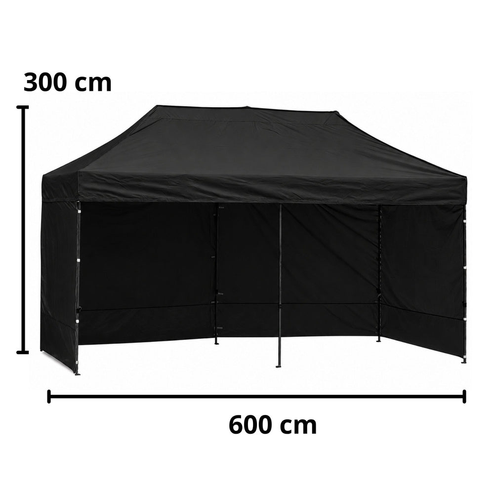 Pavilion de gradina, negru, 3 x 6 m, Lean 29335