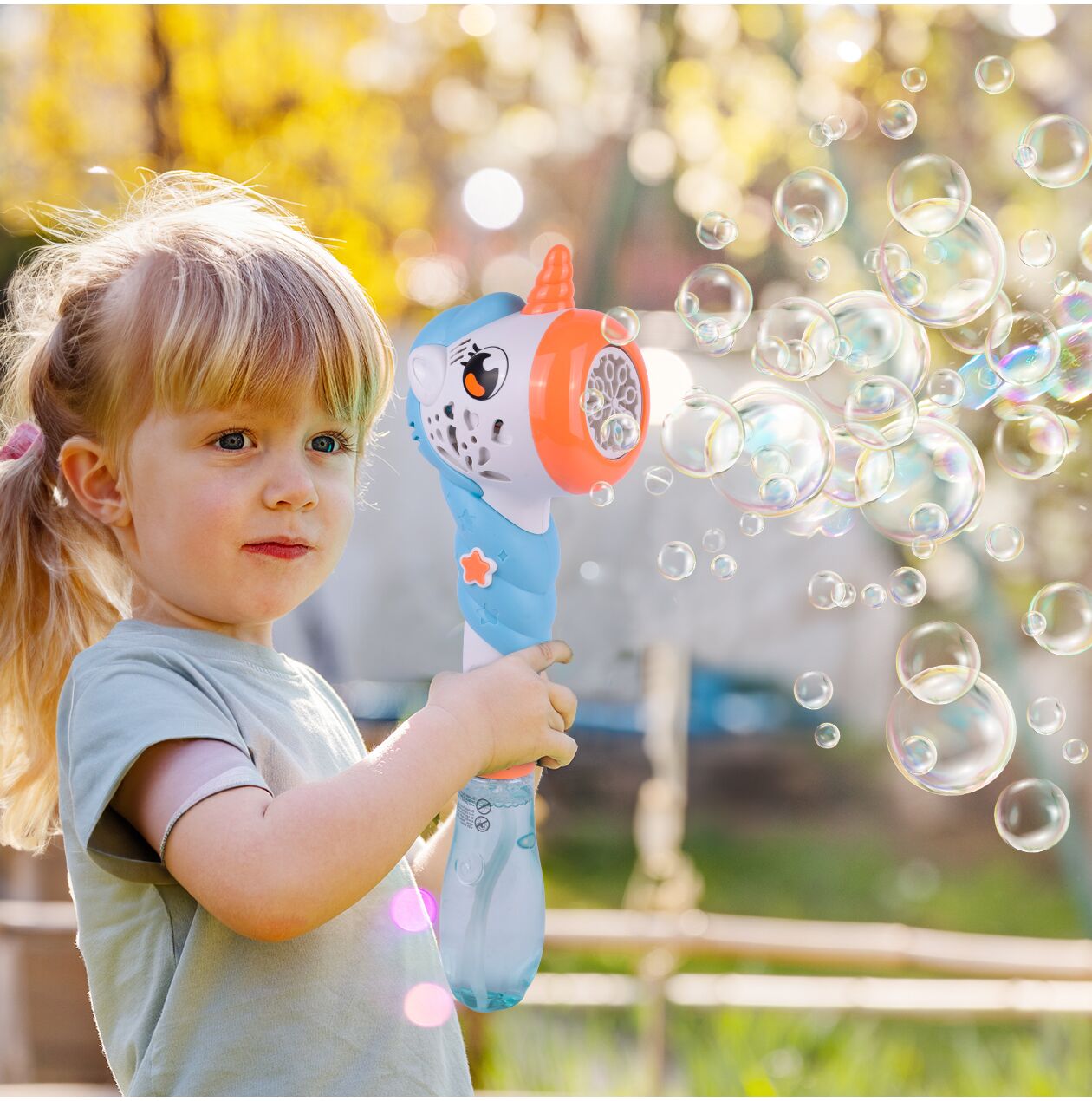 Pistol cu bule de sapun unicorn, 180 ml, MalPlay 111495