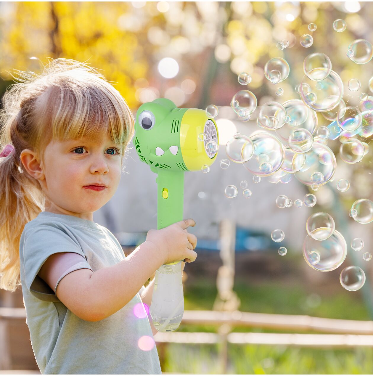 Pistol cu bule de sapun dinozaur, 180 ml, MalPlay 111494