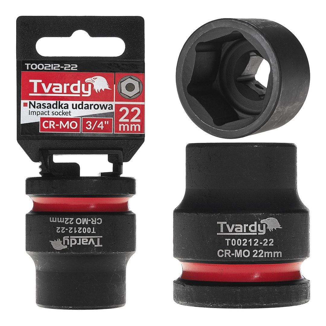 Cheie tubulara de impact in 6 puncte, 3 / 4", 22 mm, Tvardy T00212-22