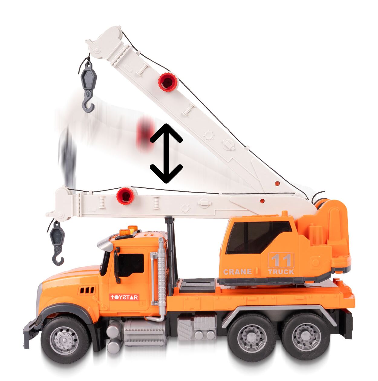 Macara de jucarie pentru copii, rotire 360 de grade, lumini intermitente si sunete realiste, scara 1:14, MalPlay 113599