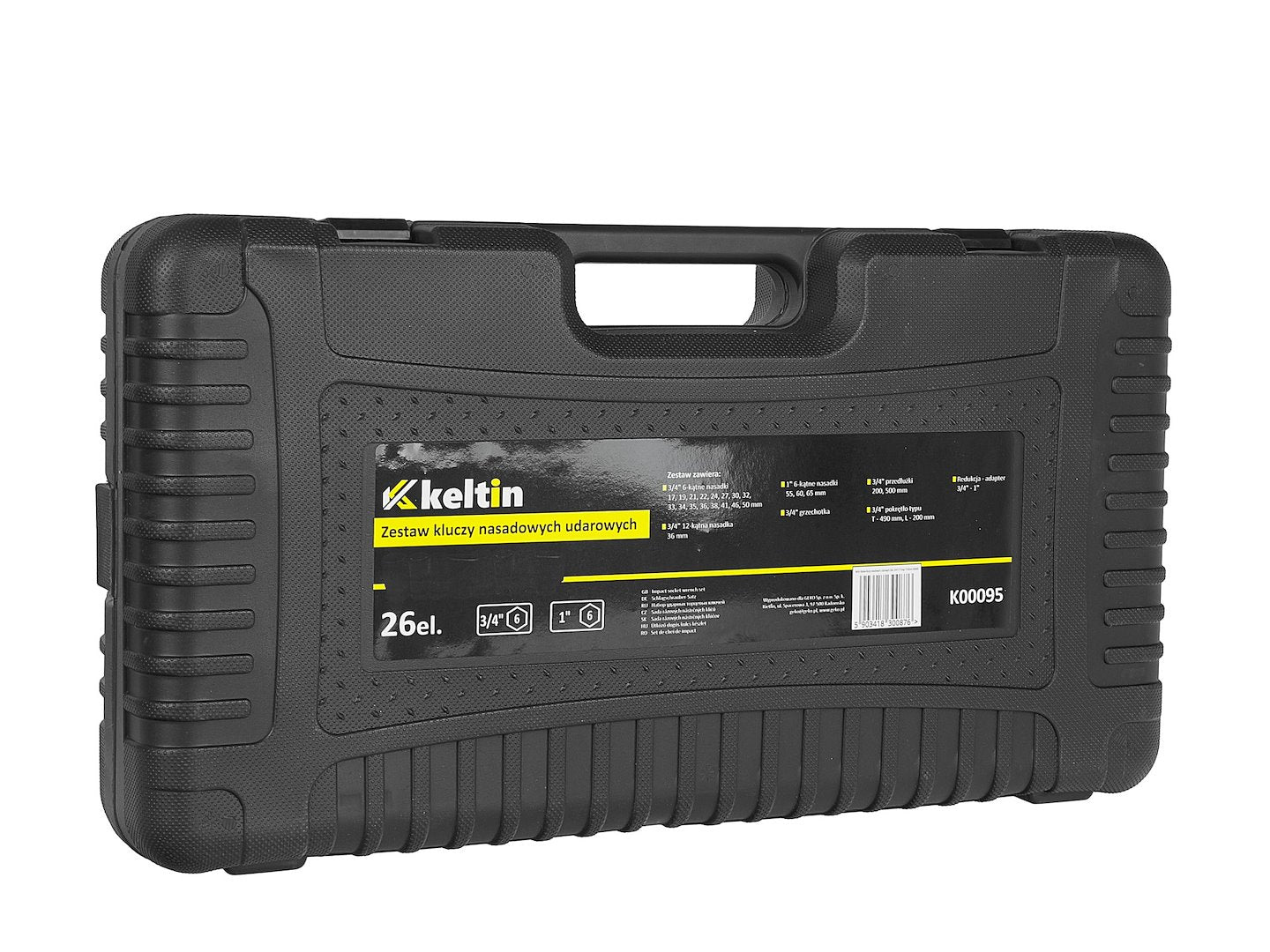 Set chei tubulare de impact, 3 / 4", 1", 6 varfuri, 17-65 mm, 26 piese, Keltin K00095