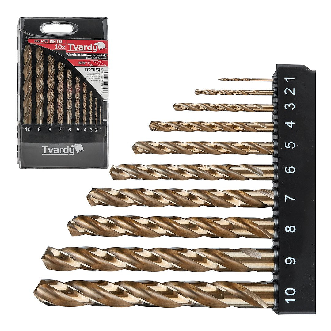 Set burghie pentru metal, 1-10 mm, 10 bucati, Tvardy T03151