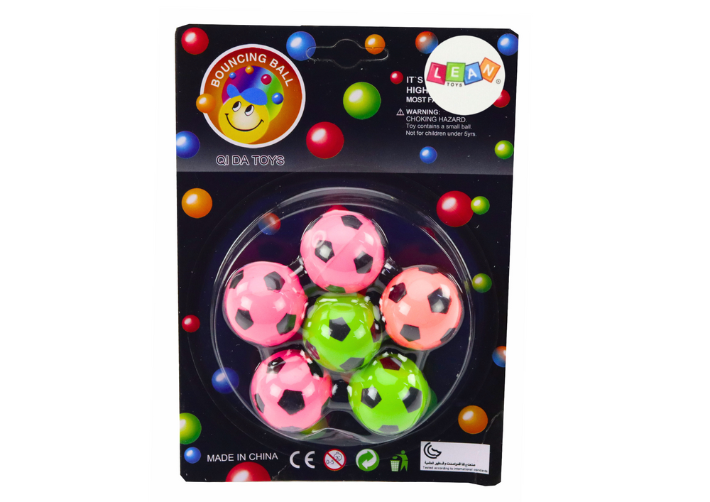 Set 6 mingi de fotbal, multicolor, 3 cm, Lean 20375