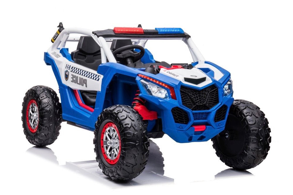 Masina electrica Buggy UTV Police Blue 4 x 4 cu acumulator, albastru, Lean 9816