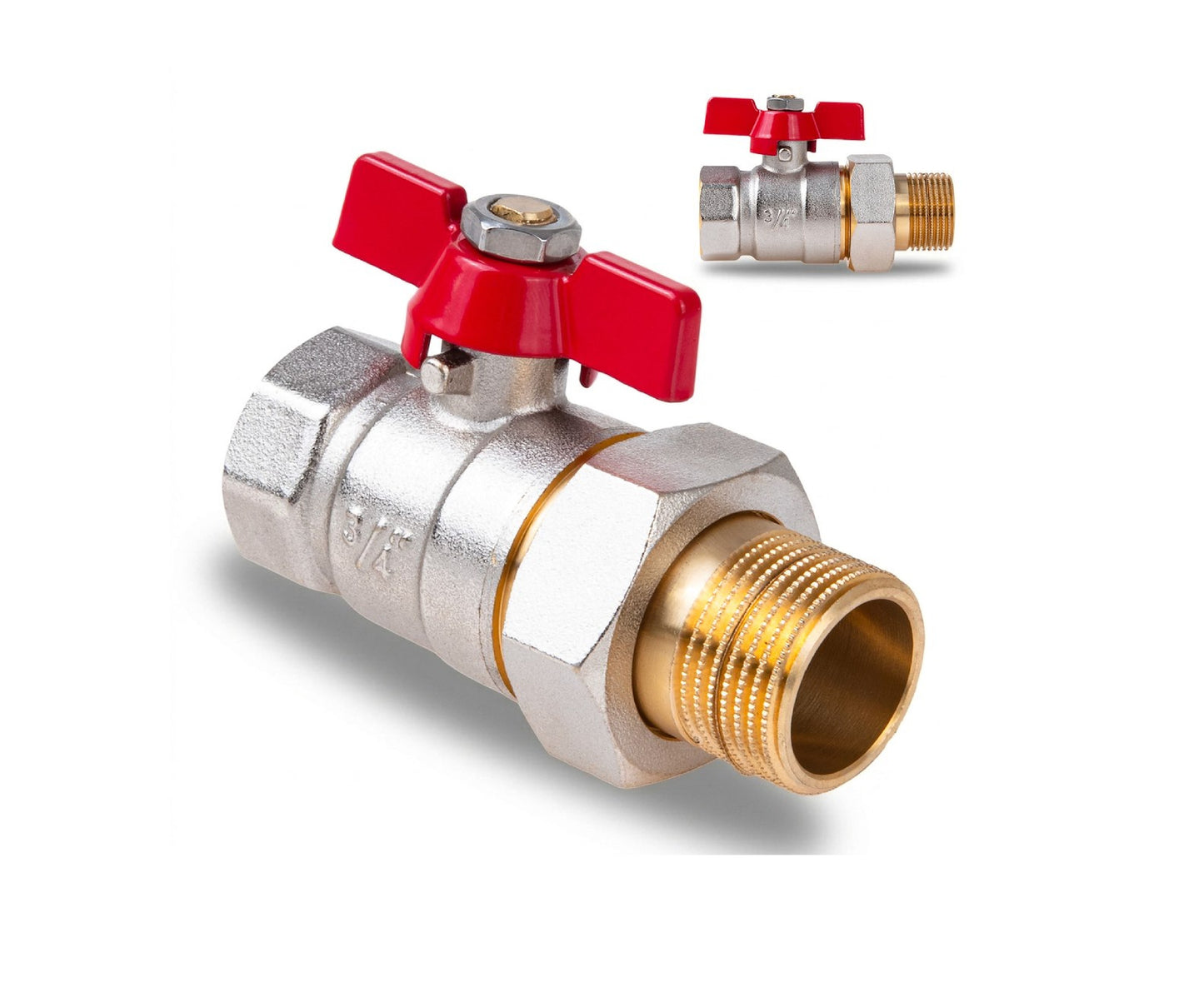 Robinet cu bila tip fluture3/4" DN20 cu garnitura de etansare, Geko G70224