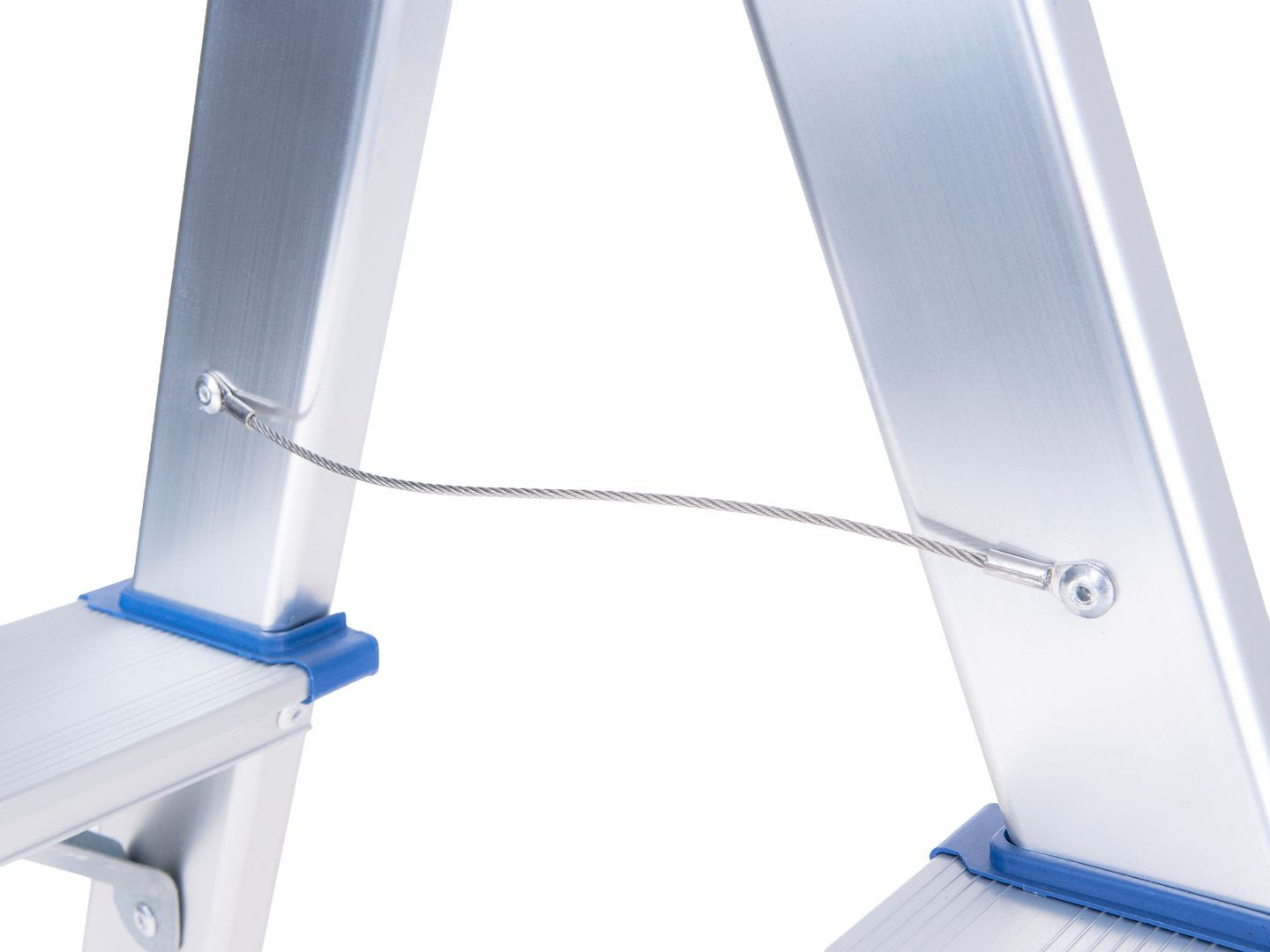 Scara dubla din aluminiu cu 4 trepte, inaltime de lucru 2.41 m, capacitate maxima 150 kg, Geko G02434