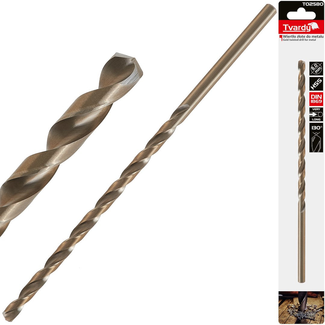 Burghiu HSS pentru metal 8 x 240 mm, DIN1869, Tvardy T02580