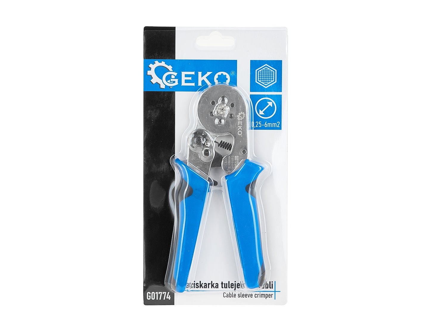 Cleste hexagonal pentru sertizare, 0,25-6 mm², Geko G01774
