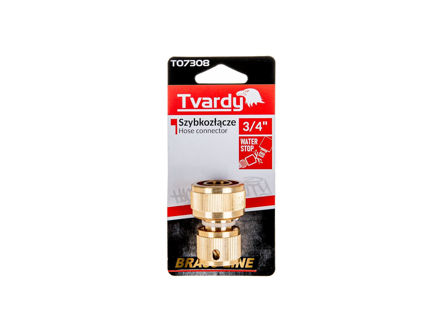 Conector rapid cu opritor Brass-Line 3 / 4", Tvardy T07308