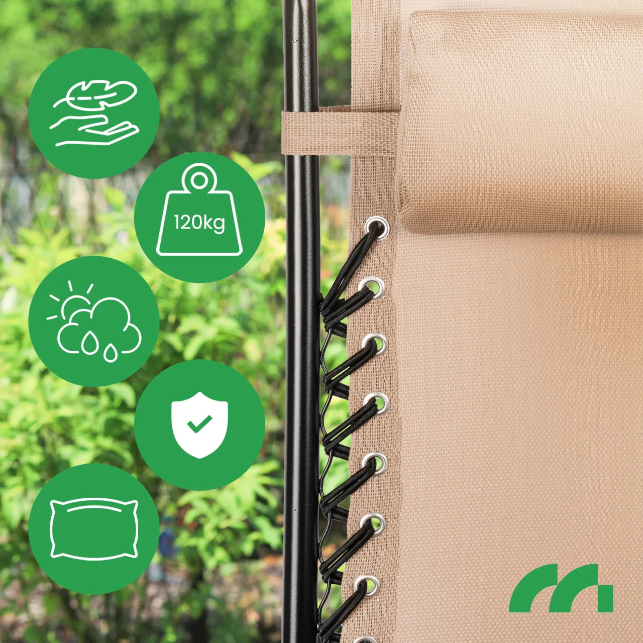 Sezlong pliabil de gradina, 110x67x88cm, capacitate maxima 150 kg, MalTec 112656