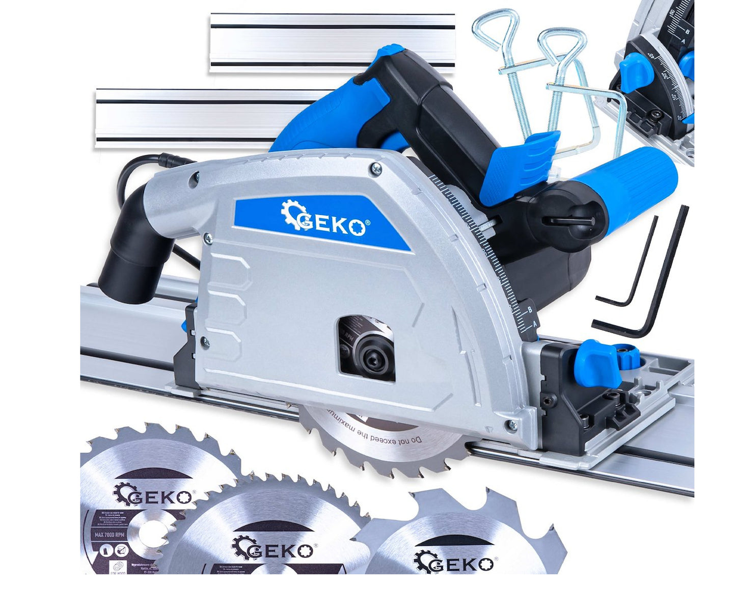 Fierastrau circular cu sina ghidaj, 1200 W, 165 mm, Geko G80753