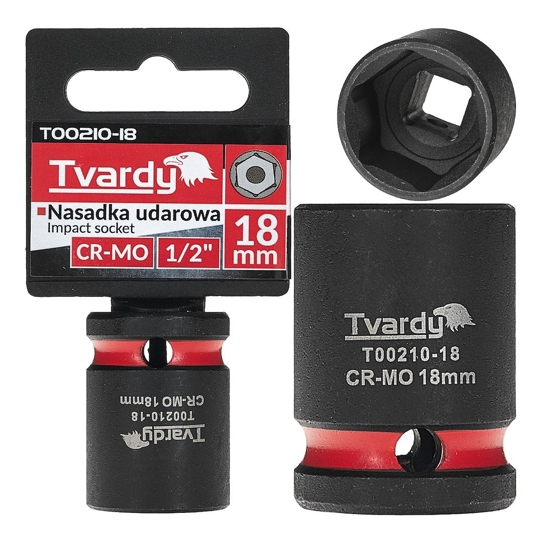 Cheie tubulara de impact cu 6 puncte, 1 / 2", 18 mm, Tvardy T00210-18