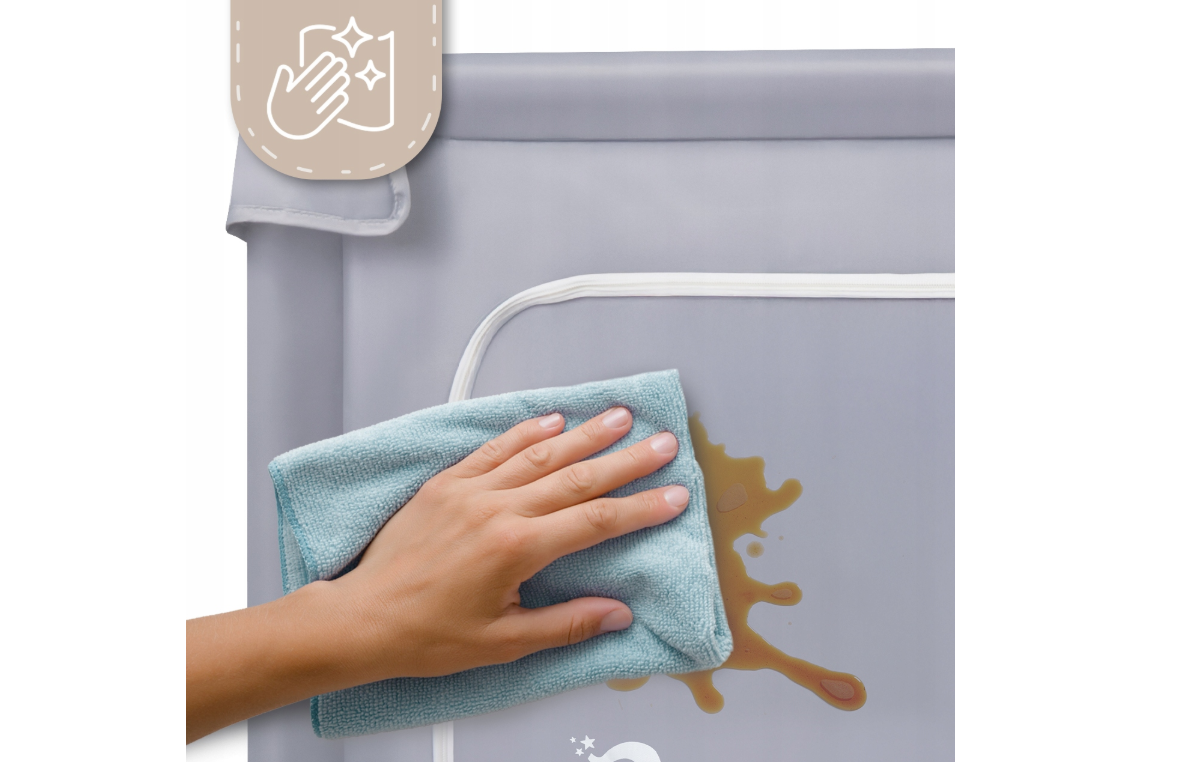 Tarc de joaca pentru copii cu buzunar din plasa Kivo, 120 x 120 cm, gri, MalPlay 113160