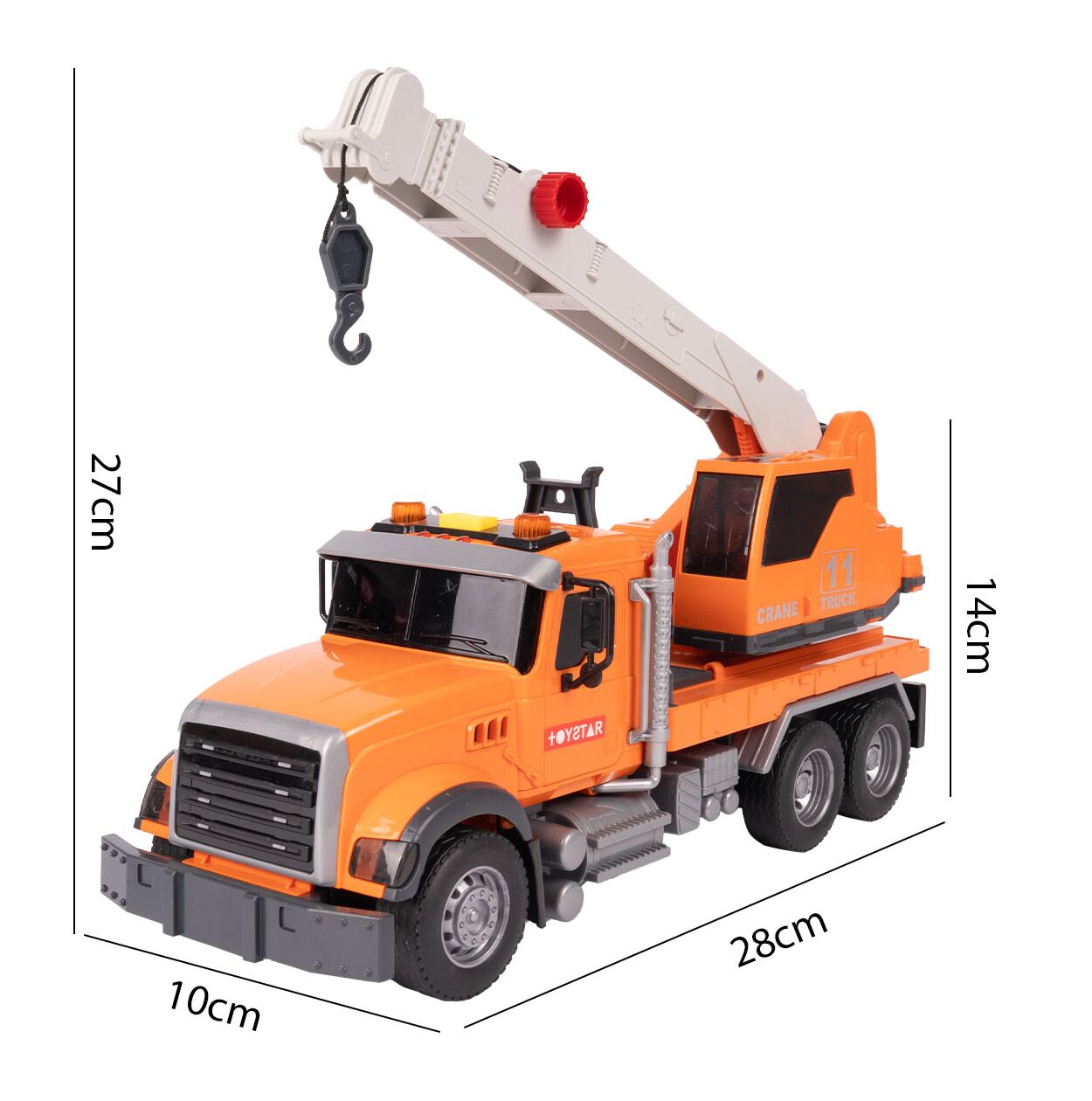 Macara de jucarie pentru copii, rotire 360 de grade, lumini intermitente si sunete realiste, scara 1:14, MalPlay 113599