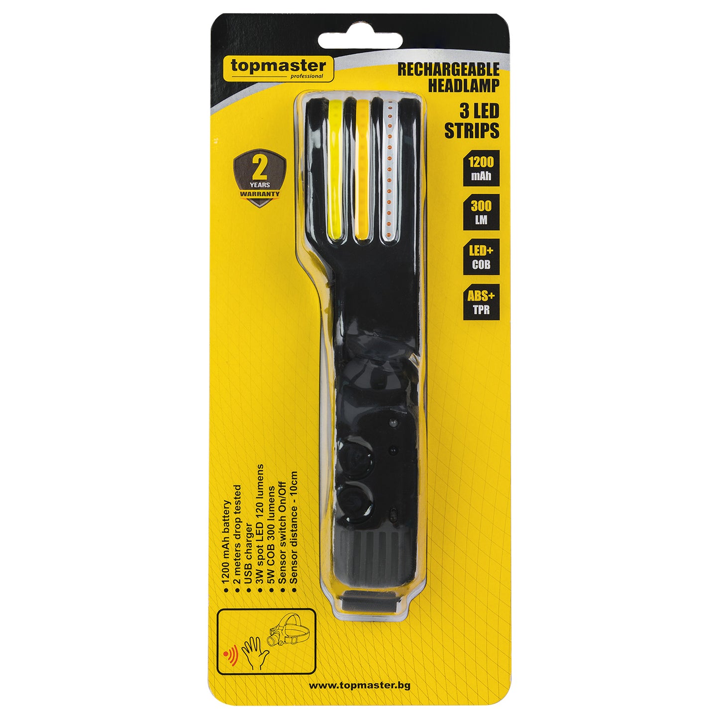 Lanterna de cap LED, 4 V, 300 lm, Topmaster 232513