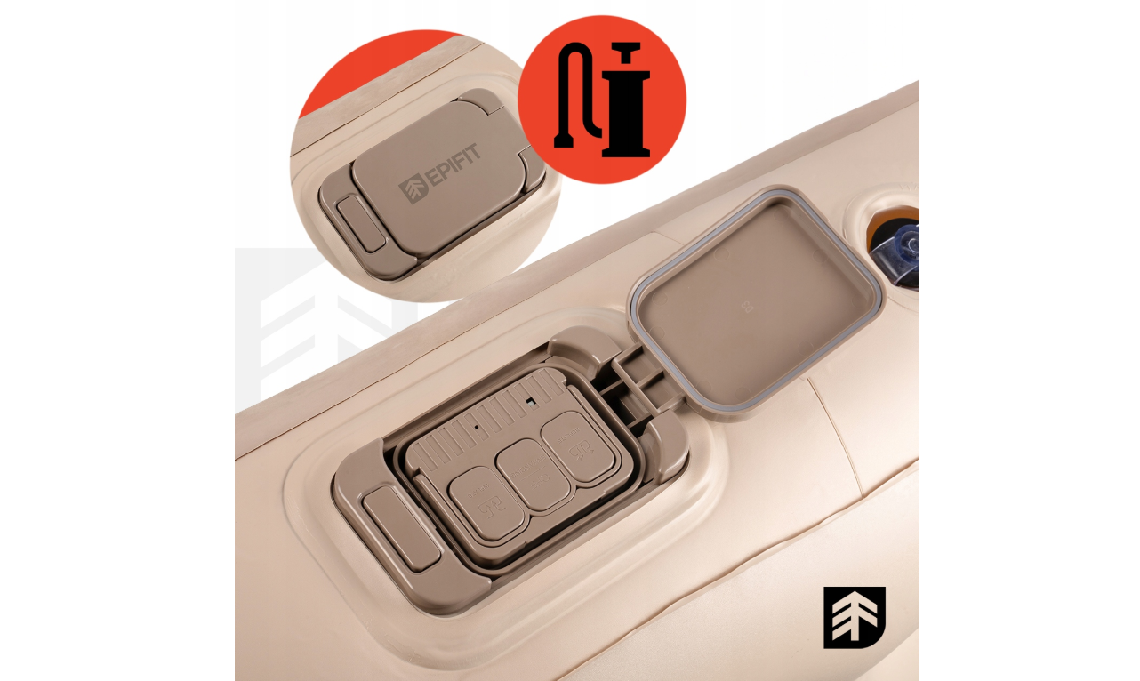 Saltea gonflabila dubla cu pompa electrica pentru umflat Epifit, capacitate maxima 300 kg, MalTec 114246