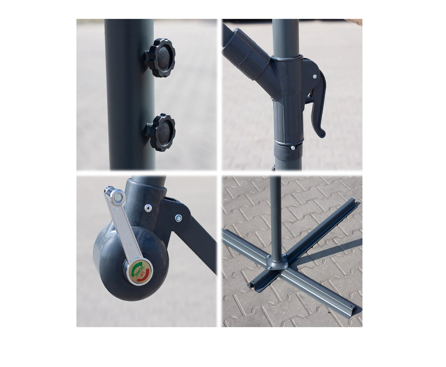 Umbrela de gradina pliabila cu husa Sunwaal, 350 cm, bej, MalTec 112650